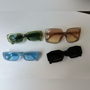Stylish Sunglasses Set - Green, Brown, Blue, Black